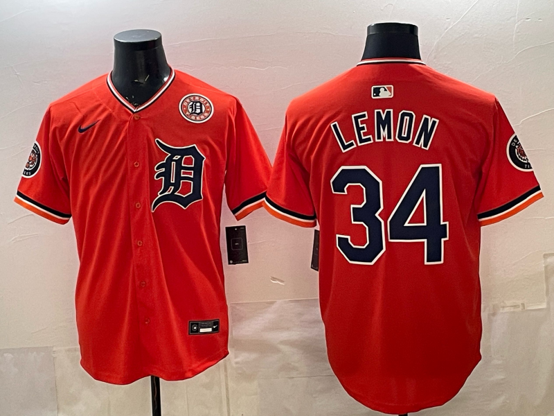 Men Detroit Tigers #34 Lemon orange Game Nike MLB Jersey 2026032002